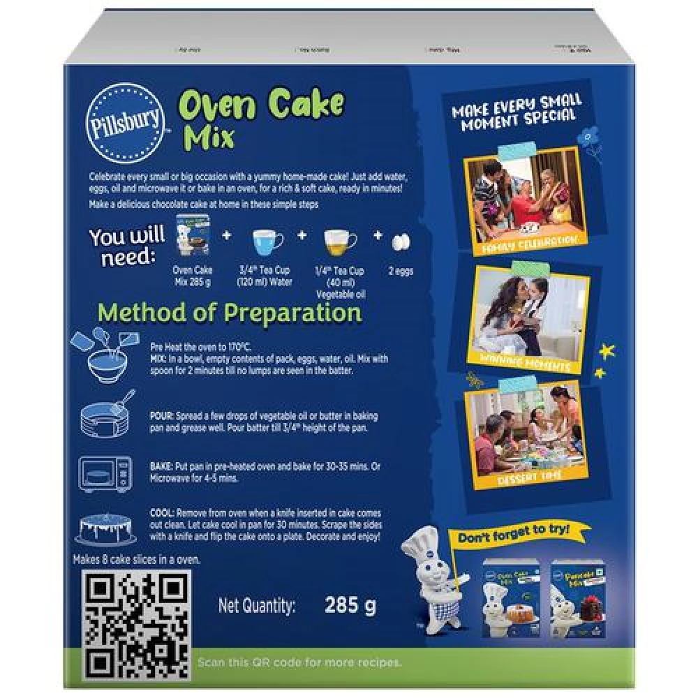 Pillsbury Rich Choco Oven Cake - Mix Moist, 285 g Carton-2.webp